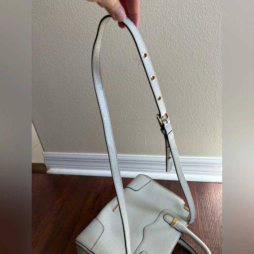 Rebecca Minkoff Gray Leather Satchel Shoulder Bag Crossbody Gold Hardware